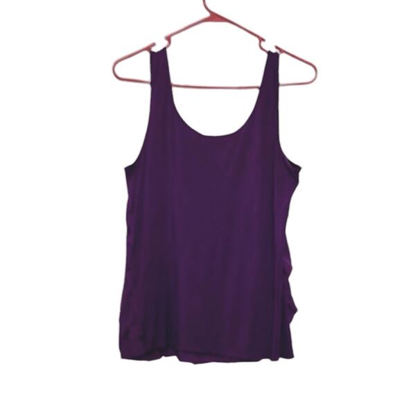 Apt. 9 | Women’s Tiered Ruffle Front Purple Sleeveless Blouse Tank Top - Picture 2 of 15